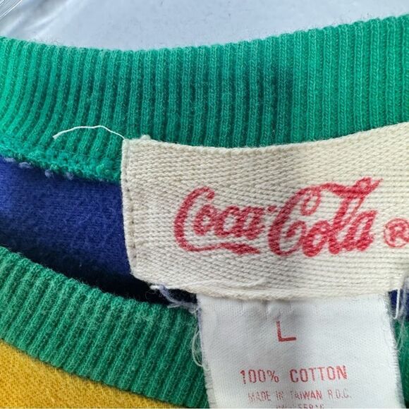 Vintage color block Coca-Cola sweatshirt size large - Picture 4 of 7